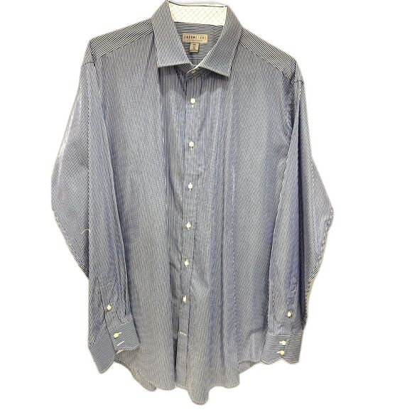 Jack Stone by Thomas Dean 100% Cotton Blue/White Button Down Shirt - Size XXL - Picture 1 of 4
